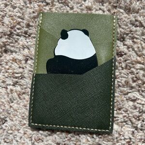 Panda leather card holder